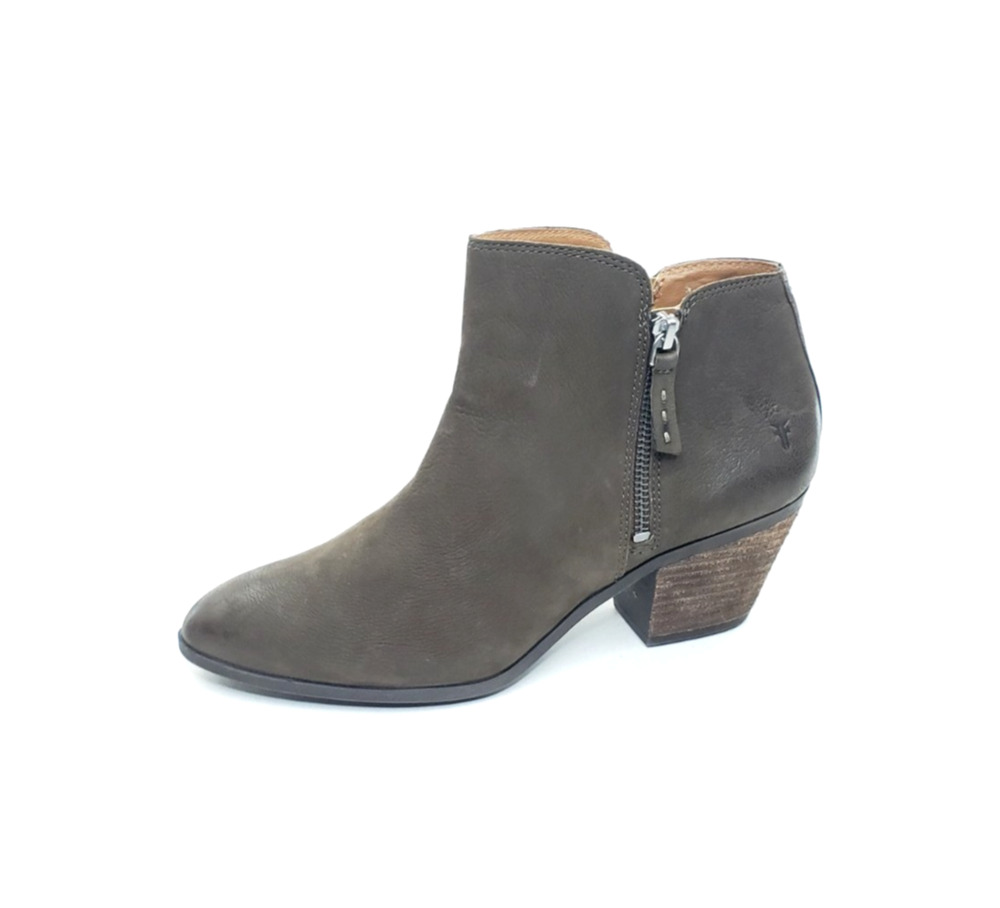 Frye Judith Womens Ankle Boots Side Zip Block Heel Brown Leather Size 9M